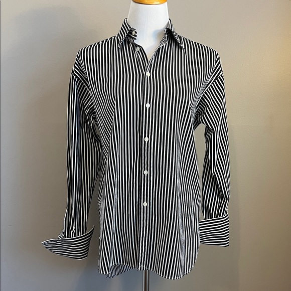 Ralph Lauren Women's Classic Striped Button-Up Shirt Small - Picture 1 of 6